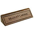 Custom Engraved Inset Letters On Walnut Desk Bar, 1-3/4" x 10-1/2"