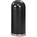Safco® Open Top Dome Receptacles, 15 Gallons, Black