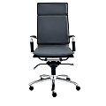 Eurostyle Gunar Pro Faux Leather High-Back Office Chair, Blue/Chrome