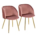 LumiSource Fran Dining Chairs, Gold/Blush, Set Of 2 Chairs 1 thumbnail image