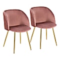 LumiSource Fran Dining Chairs, Gold/Blush, Set Of 2 Chairs