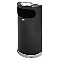 Rubbermaid® Commercial Half-Round Steel Ash/Trash Receptacle, 9 Gallons, Black/Chrome 1 thumbnail image