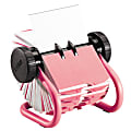 Rolodex® Rotary Business Card File, Pink Base