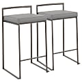 LumiSource Fuji Stacker Counter Stools, Gray Seat/Antique Frame, Set of 2 Stools 1 thumbnail image
