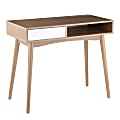 LumiSource Pebble 36"W Computer Desk, Natural/White