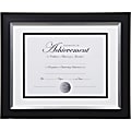Dax 2-tone Silver Document Frame - 16.80" x 14.90" x 1" Frame Size - Holds 11" x 14" Insert - Rectangle - Vertical, Horizontal - 1 Each - Silver, Black