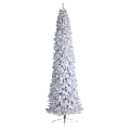 Nearly Natural Fir 144”H Slim Artificial Christmas Tree With Bendable Branches, 144”H x 45”W x 45”D, White