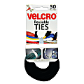 VELCRO® Brand Reusable Ties, 8", Black/Gray, Pack Of 50
