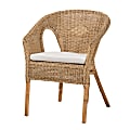bali & pari Abbey Natural Rattan Dining Accent Chair, Antique Brown