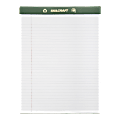 SKILCRAFT 80% Recycled Chlorine-Free Writing Pads, Letter Size, 8 1/2" x 11", 25 Sheets, Pack Of 12 (AbilityOne 7530-01-516-9627)