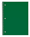 Just Basics® Poly Spiral Notebook, 8" x 10-1/2", 1 Subject, College Ruled, 70 Sheets, Green