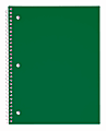 Just Basics® Poly Spiral Notebook, 8 1/2" x 10 1/2", College Ruled, 140 Pages (70 Sheets), Green