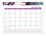 Cambridge® Agate Monthly Desk Pad Calendar, 21-3/4" x 17", Multicolor, January To December 2021, D1053-704