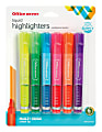 Office Depot® Brand Round Liquid Highlighters, Multi-Edge Chisel Tip, Clear Barrel, Assorted Ink Colors, Pack Of 6