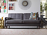 Elle Décor Natalie Mid-Century Modern Loveseat, Dark Gray/Chestnut 1 thumbnail image