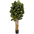 Nearly Natural Fiddle Leaf Fig 60”H Artificial Tree With Pot, 60”H x 30”W x 30”D, Green