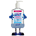 Purell® Pal Desktop Holder With 8 Oz. Purell® Instant Hand Sanitizer, 8 1/4"H x 4 3/8"W x 3 5/8"D, Blue