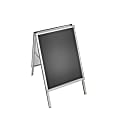 Azar Displays Steel A-Board Sign Holder With Snap Frame, 28" x 22", Silver