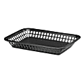 Tablecraft Rectangular Plastic Platter Baskets, 1-1/2"H x 7-3/4"W x 10-3/4"D, Black, Pack Of 12 Baskets 1 thumbnail image