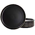 Elama Paul 6-Piece Round Stoneware Dinner Plate Set, 10-3/4", Matte Black/Gold 1 thumbnail image