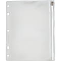 Oxford Zipper Binder Pockets, 8" x 10 1/2", Clear/White 1 thumbnail image