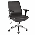 Bush® Business Furniture Metropolis Mid-Back Leather Executive Office Chair, Brown, Standard Delivery
