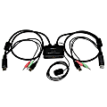 StarTech.com 2 Port USB DisplayPort Cable KVM Switch w/ Audio and Remote Switch - USB Powered