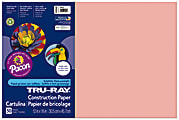Tru-Ray® Construction Paper, 12" x 18", 50% Recycled, Salmon, 50 Sheets