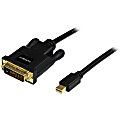 StarTech.com 6 ft Mini DisplayPort to DVI Adapter Converter Cable - Mini DP to DVI 1920x1200 - Black - 6 ft DVI/Mini DisplayPort Video Cable for TV, Notebook, Ultrabook, Projector, Monitor, Video Device, MacBook - First End: 1 x Mini DisplayPort Male