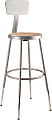 National Public Seating Adjustable Hardboard Stool With Back, 25"-33"H, Gray