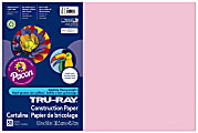 Tru-Ray® Construction Paper, 50% Recycled, 12" x 18", Pink, Pack Of 50