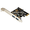 StarTech.com 2 Port PCI Express PCIe SuperSpeed USB 3.0 Controller Card w/ SATA Power - PCI Express x1 - Plug-in Card - 2 USB Port(s) - 1 SATA Port(s) - 2 USB 3.0 Port(s) - PC 1 thumbnail image