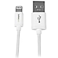 StarTech.com 0.3m (11in) Short White Apple 8-pin Lightning Connector to USB Cable for iPhone / iPod / iPad - 1 ft Lightning/USB Data Transfer Cable for iPhone, iPad, iPod, Notebook