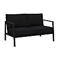 Linon Abilene Aluminum Outdoor Loveseat, 31-1/4”H x 51-1/4”W x 30”D, Black/Black