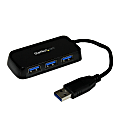 StarTech.com Portable 4 Port SuperSpeed Mini USB 3.0 Hub - Black - Add four USB 3.0 ports to your notebook or Ultrabook using this slim and portable hub