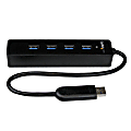 StarTech.com 4 Port Portable SuperSpeed USB 3.0 Hub with Built-in Cable - Add four USB 3.0 ports to your laptop or Ultrabook using this slim portable hub with an extended-length cable - Works with virtually any USB 3.0 equipped computer