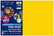 Tru-Ray® Construction Paper, 50% Recycled, 12" x 18", Yellow, Pack Of 50