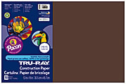 Tru-Ray® Construction Paper, 50% Recycled, 12" x 18", Dark Brown, Pack Of 50