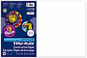Tru-Ray® Construction Paper, 50% Recycled, 12" x 18", White, Pack Of 50