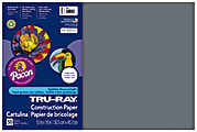 Tru-Ray® Construction Paper, 50% Recycled, 12" x 18", Slate, Pack Of 50