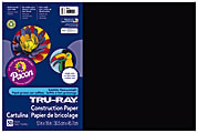 Tru-Ray® Construction Paper, 50% Recycled, 12" x 18", Black, Pack Of 50