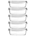 NutriChef Stackable Borosilicate Glass Food Storage Containers Set, 2-5/8”H x 5-3/4”W x 7-1/2”D, Clear, Set Of 10 Pieces 1 thumbnail image