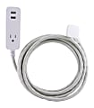 Cordinate USB-Charging Extension Cord With Surge Protection, 10' Cord, Gray/White, 37917 1 thumbnail image