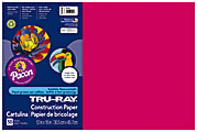 Tru-Ray® Construction Paper, 50% Recycled, 12" x 18", Scarlet, Pack Of 50