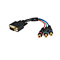 StarTech.com Cable adapter - RCA breakout - HD15 (m) - component (f) - 6in - Connect a VGA output (video card, etc.) to a display/monitor that uses Component video input