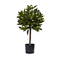 Nearly Natural Sweet Bay Mini Ball Topiary 24”H Plastic Tree With Pot, 24”H x 15”W x 15”D, Green 1 thumbnail image