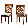Baxton Studio Nicolette Fabric Dining Chairs, Gray/Walnut Brown, Set Of 2 Dining Chairs