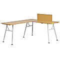 Flash Furniture Contemporary Laminate L-Shape Computer Desk, Beechwood/White