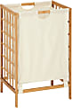 Honey Can Do Bamboo Grid Frame Hamper, Natural/Off-White