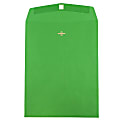 JAM Paper® Open-End 10" x 13" Catalog Envelopes, Clasp Closure, Green, Pack Of 100 Envelopes